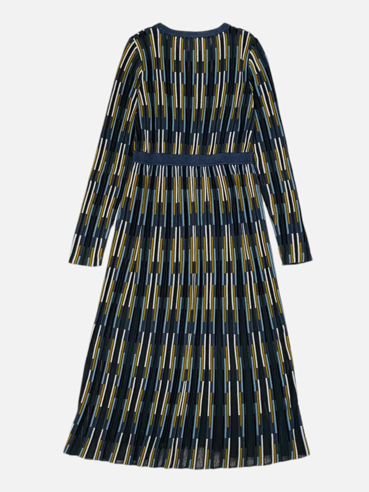 M MISSONI Intarsia Knit Grey Midi Dress