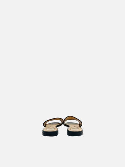 FENDI Velvet Brown & Black FF Motif Slides 37