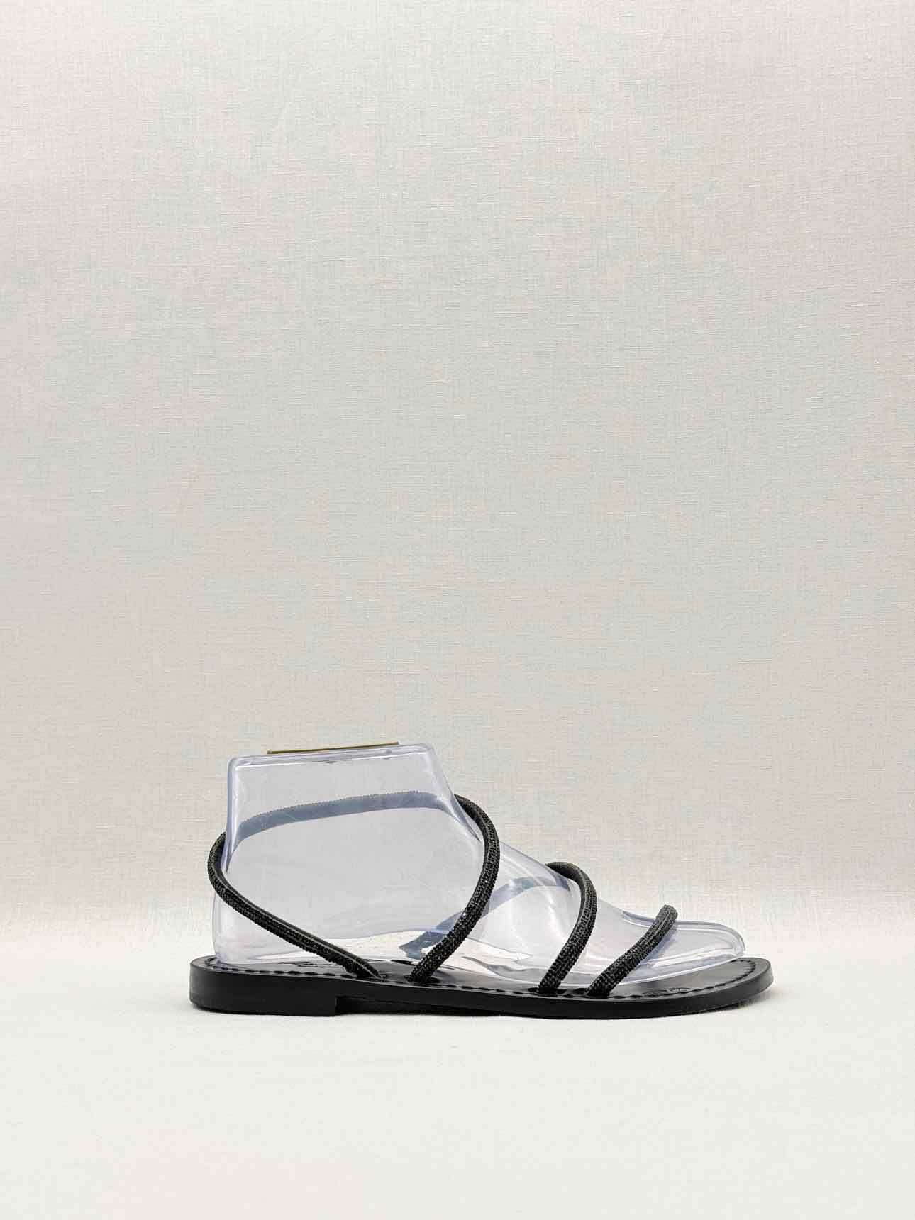 AMALIA Black Embellished Size EU 39 Sandals