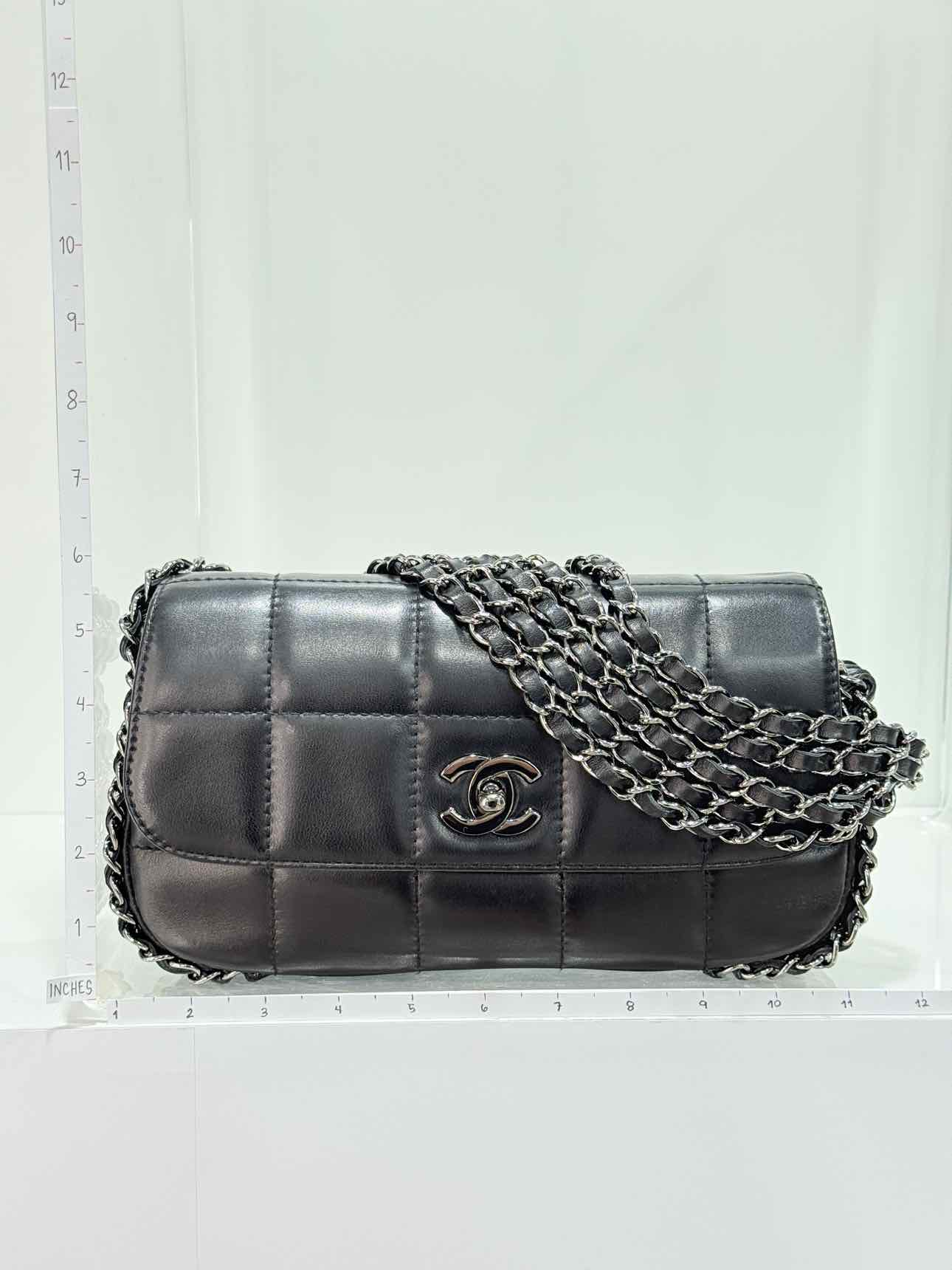 CHANEL Multi Chain Black Shoulder Bag