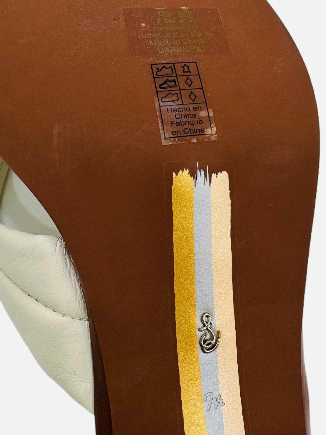 SAM EDELMAN Thong Off-white Size EU 37.5 Heeled Sandals