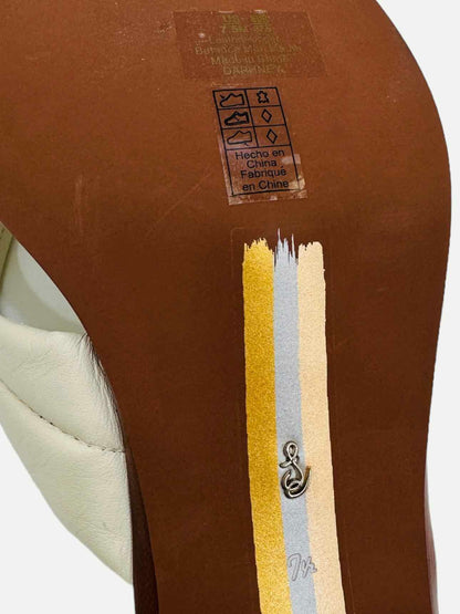 SAM EDELMAN Thong Off-white Size EU 37.5 Heeled Sandals