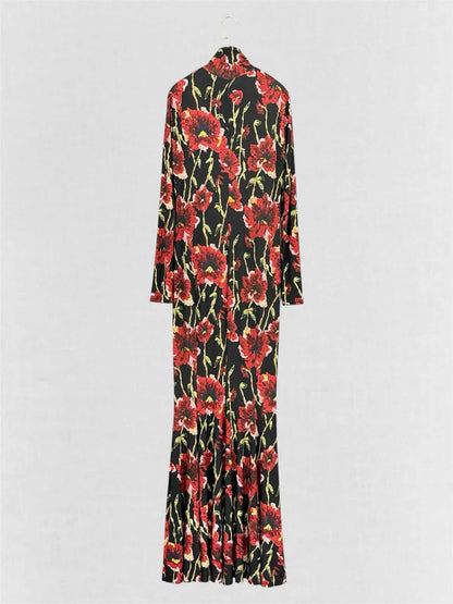 NORMA KAMALI Black & Red Size Medium Long Dress