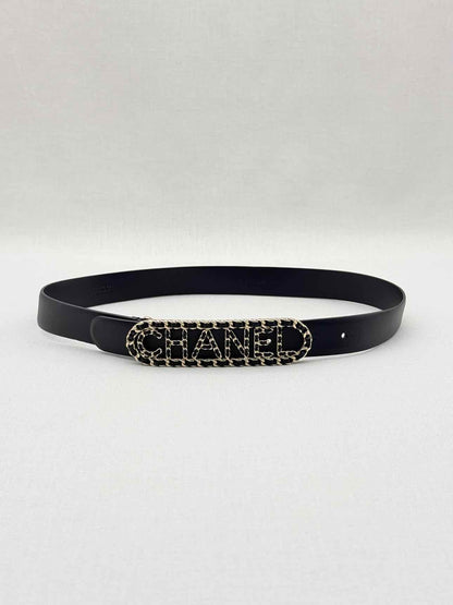 CHANEL Black Chain Link Belt