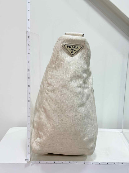 PRADA Triangle Off-white Shoulder Bag