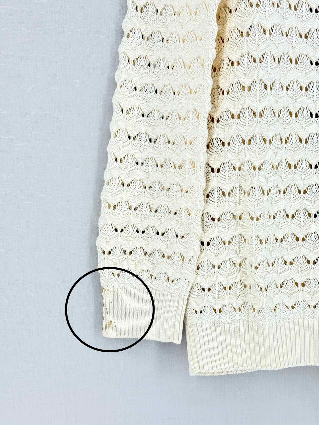 LORO PIANA Beige Eyelet Size XSmall Cardigan