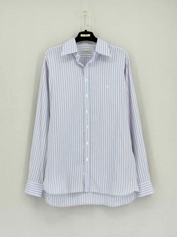 BURBERRY Blue & Pink Striped Size 39 Shirt