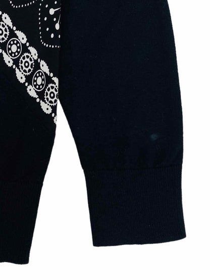 SANDRO Basic Black & Blue Printed Jumper