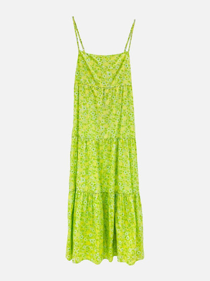 FAITHFULL THE BRAND Nyree Green Floral Midi Dress