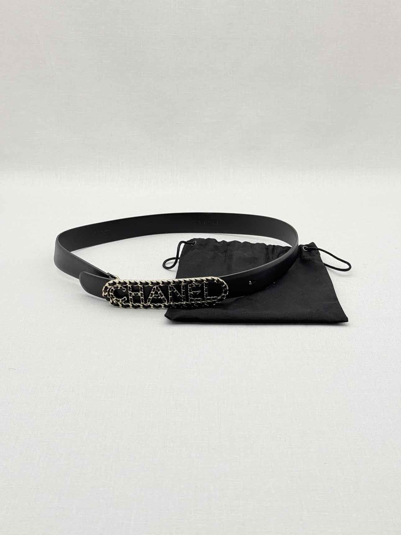 CHANEL Black Chain Link Belt