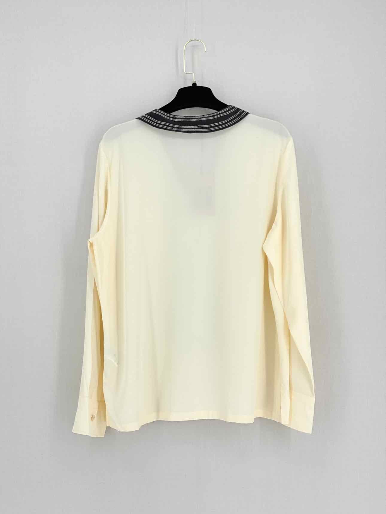 TORY BURCH Cream w/ Black Size Large Blouse