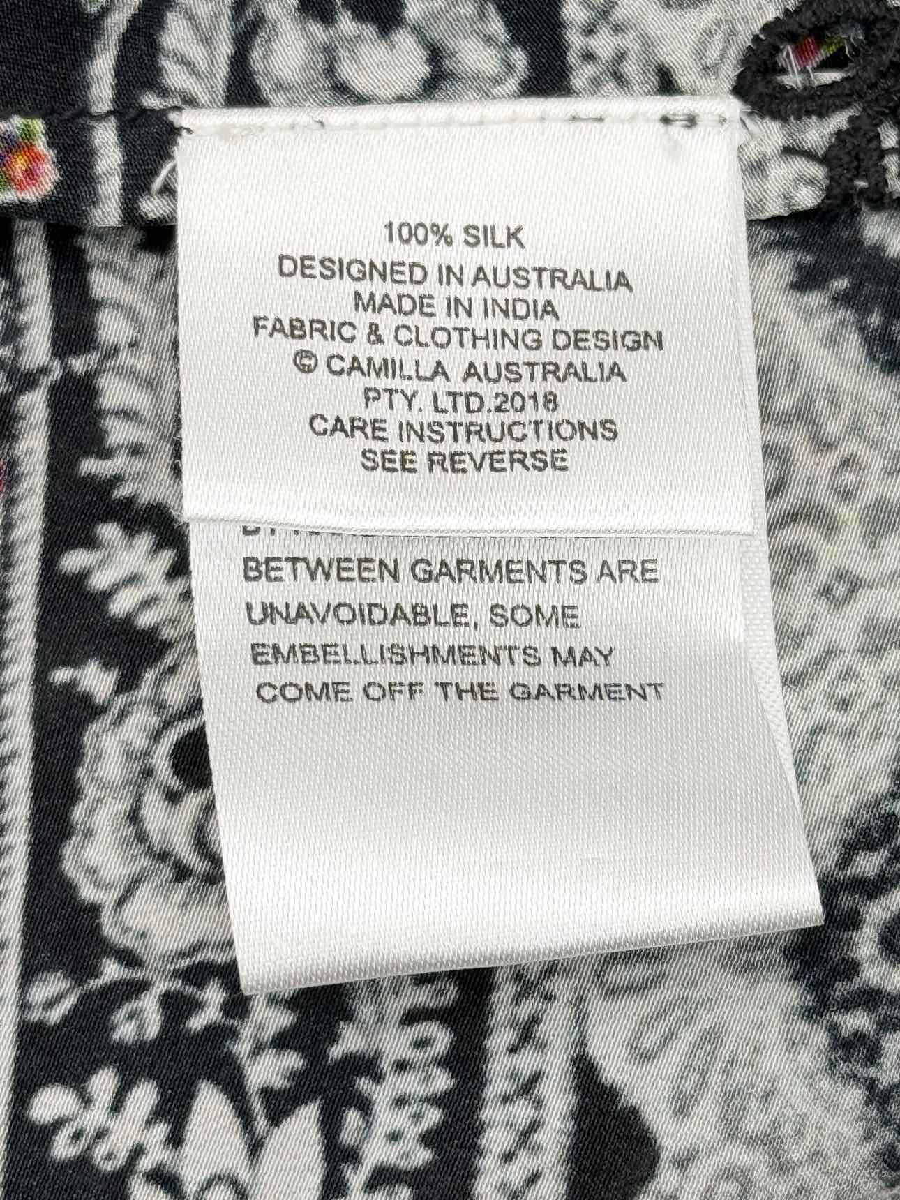 CAMILLA Black Multicolor Size Large Top