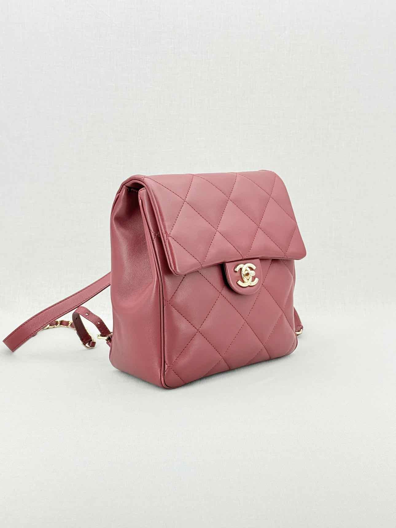 CHANEL Burgundy Quilted Backpack
