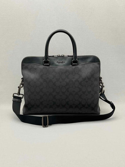 COACH Beckett Slim Black Signature Laptop Bag