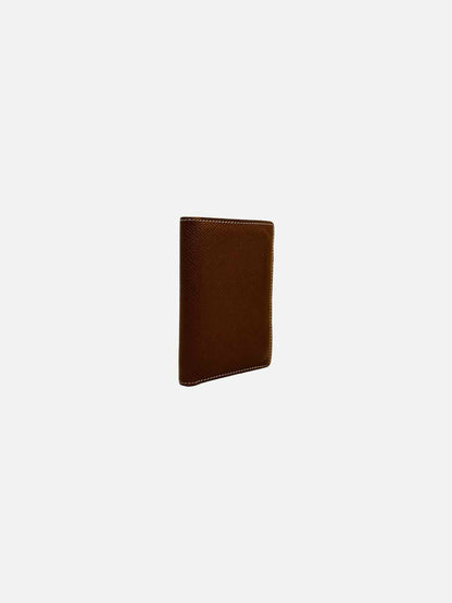 Pre - loved HERMES MC2 Euclide Gold Card Holder at Reems Closet