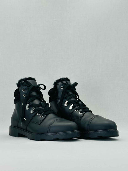 FENDI Fur Trim Black Size EU 39 Ankle Boots