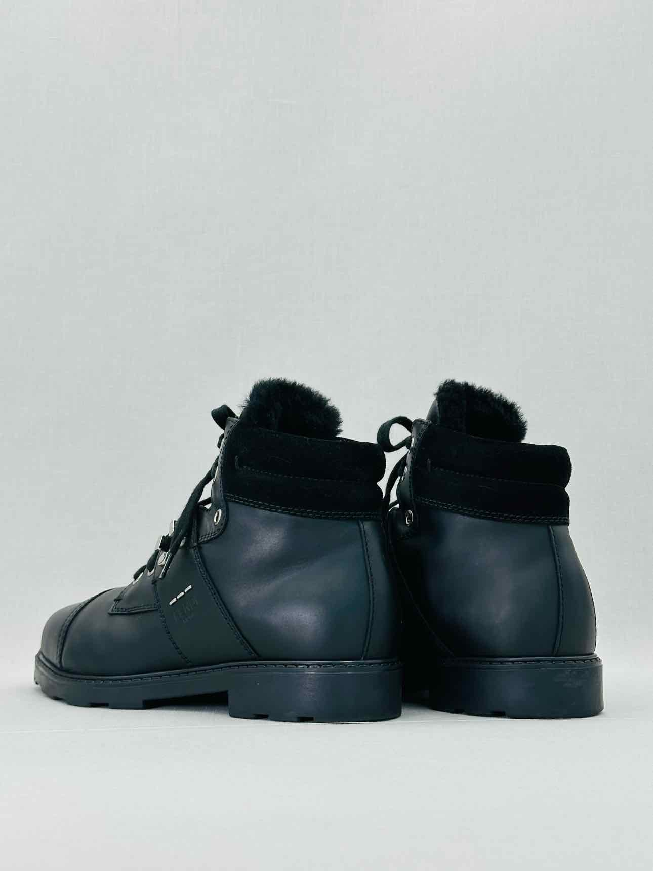 FENDI Fur Trim Black Size EU 39 Ankle Boots