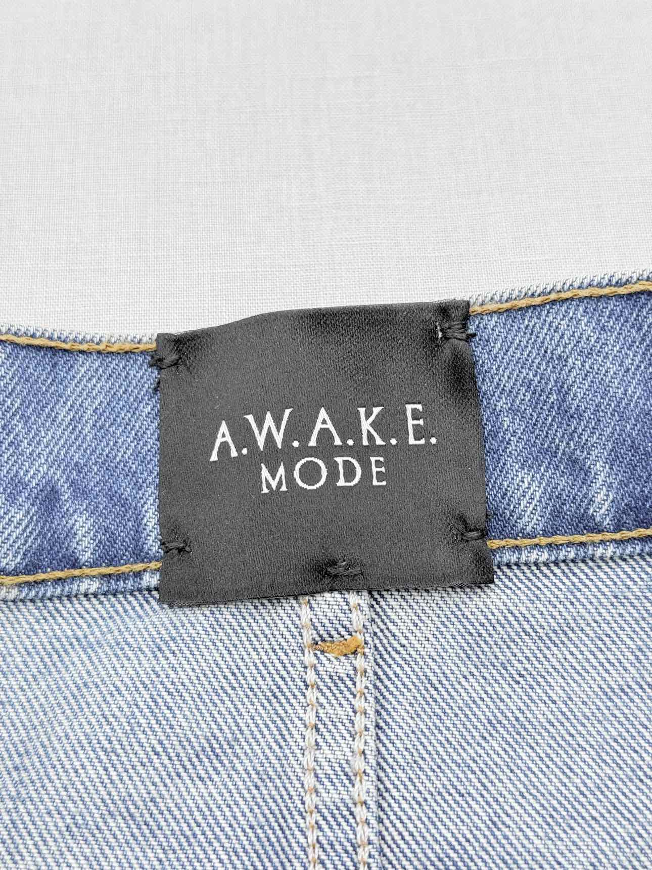 A.W.A.K.E MODE Mirror Effect Blue Size US 6 Long Skirt