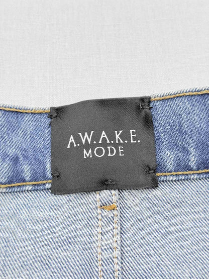 A.W.A.K.E MODE Mirror Effect Blue Size US 6 Long Skirt