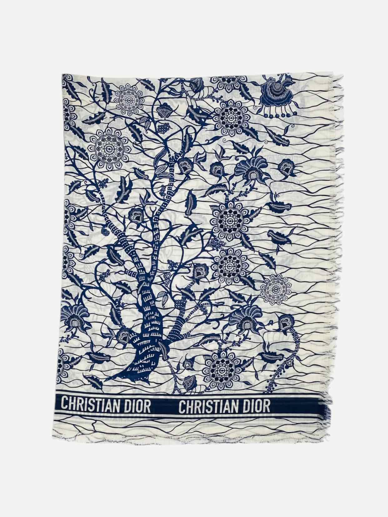 DIOR Blue & White Toile De Jouy Stole