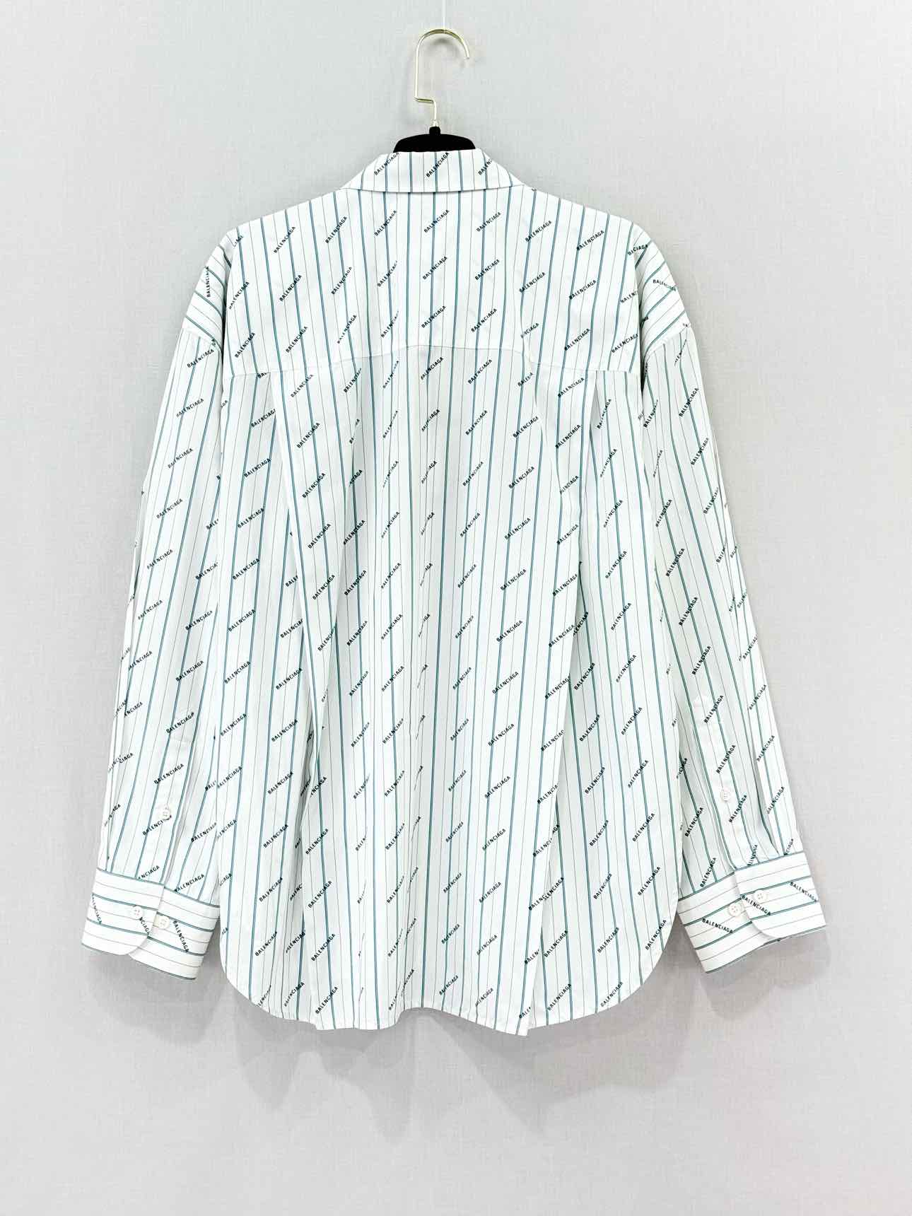 BALENCIAGA White Multicolor Striped Size US 2 Shirt