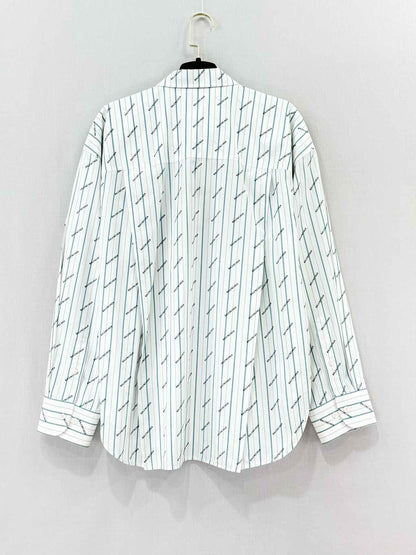 BALENCIAGA White Multicolor Striped Size US 2 Shirt