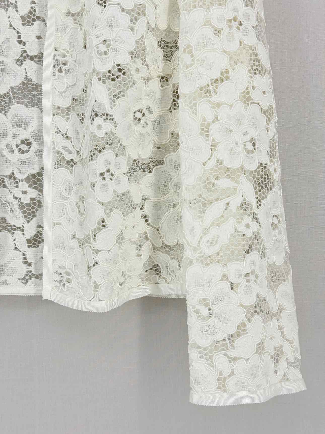 CAROLINA HERRERA White Floral Size XSmall Cardigan