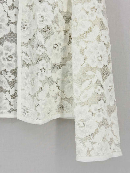 CAROLINA HERRERA White Floral Size XSmall Cardigan