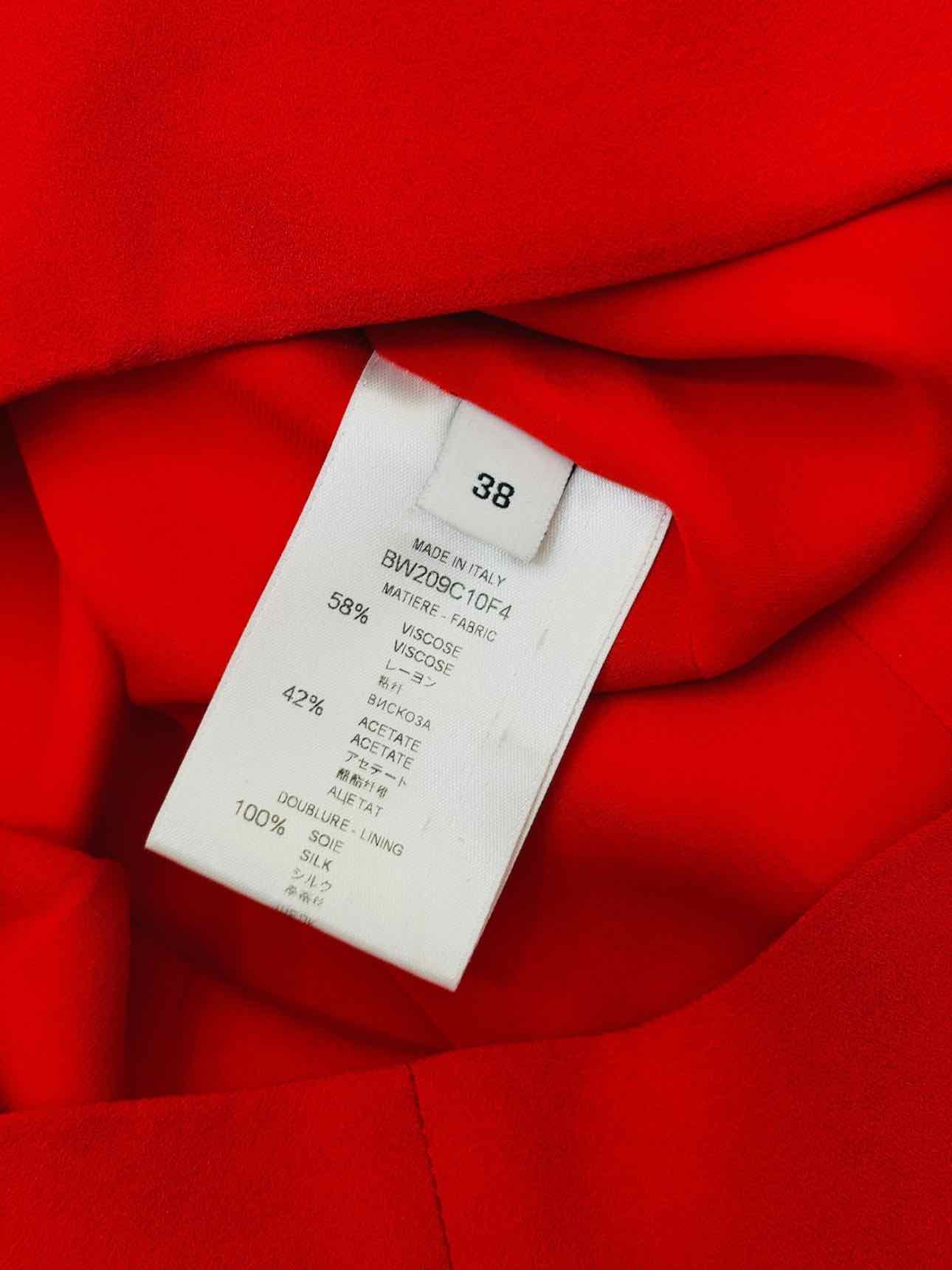 GIVENCHY Long Sleeve Red Knee Length Dress