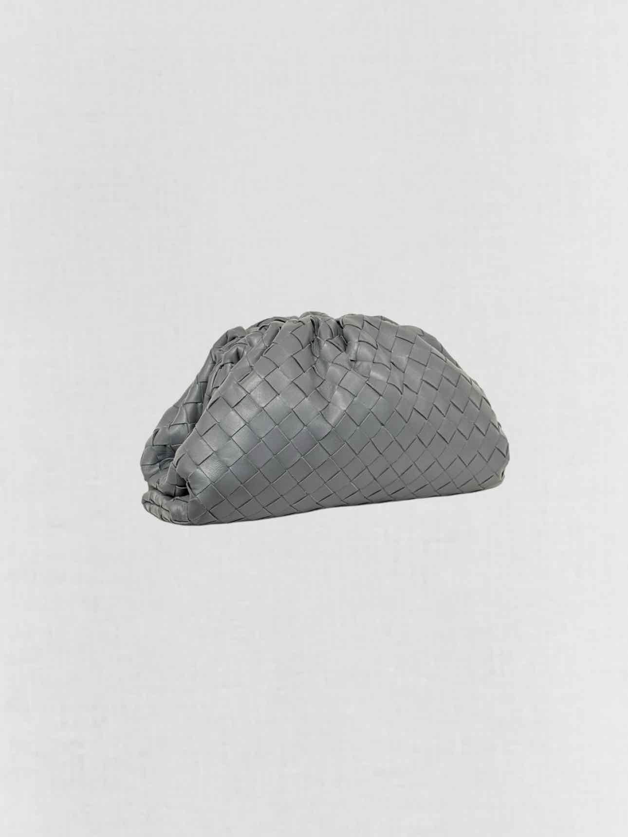 BOTTEGA VENETA Pouch Grey Intrecciato Clutch