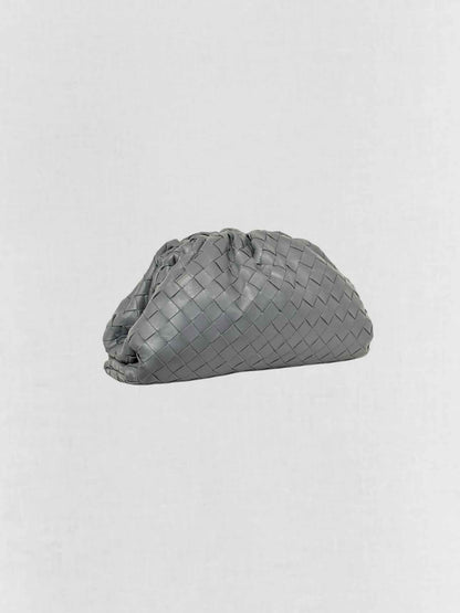 BOTTEGA VENETA Pouch Grey Intrecciato Clutch