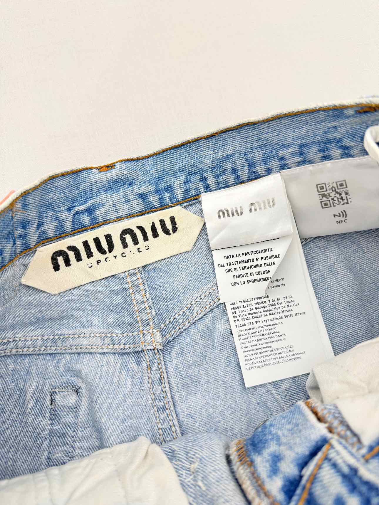 MIU MIU Cut Off Light Blue Washed Size 34 Shorts