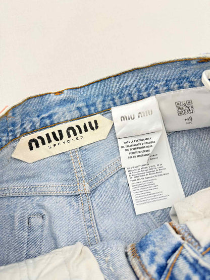MIU MIU Cut Off Light Blue Washed Size 34 Shorts