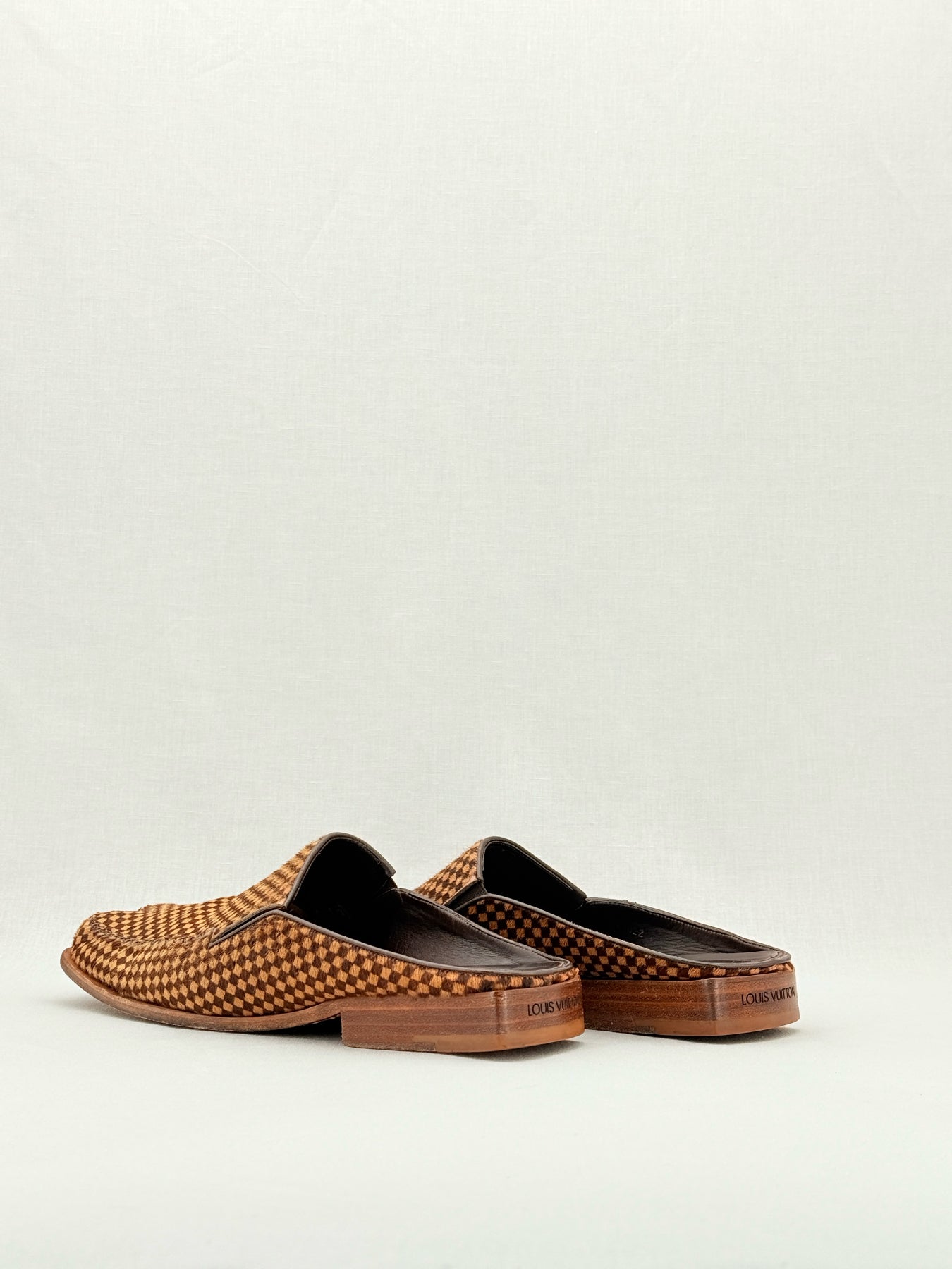 LOUIS VUITTON Brown & Beige Damier Size EU 11.5 Loafers
