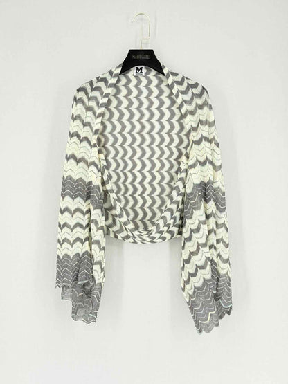 M MISSONI Cream & Grey Chevron Size One Size Cardigan