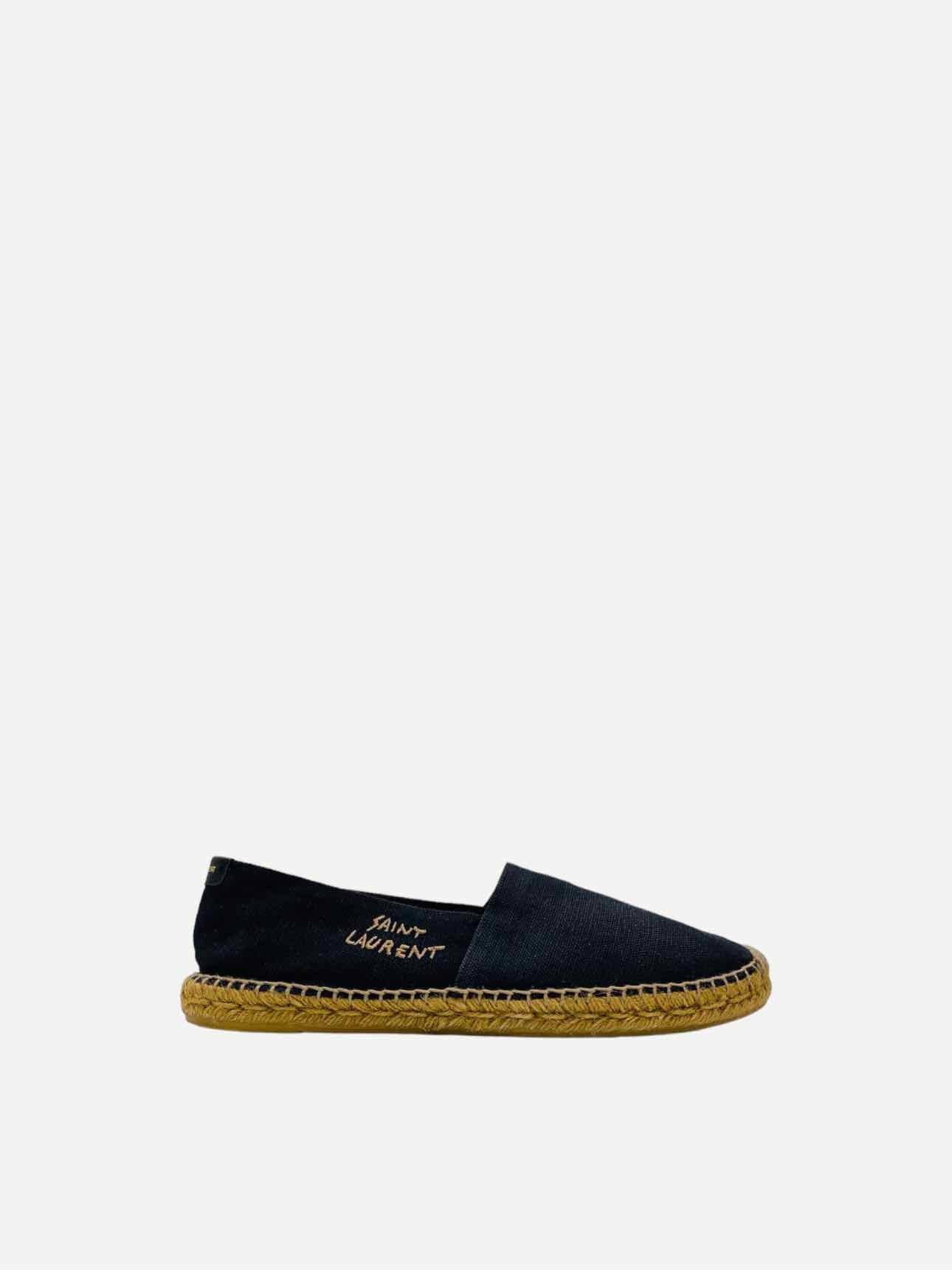 SAINT LAURENT Espadrille Black Flats 45