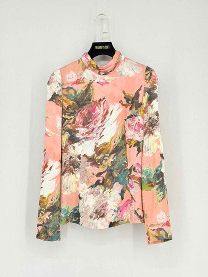 DOLCE & GABBANA Pink Multicolor Floral Size US 0 Blouse