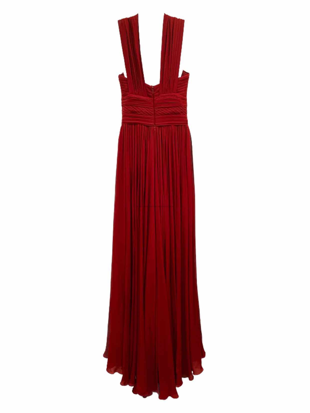 ELIE SAAB Open Back Burgundy Size US 6 Long Dress