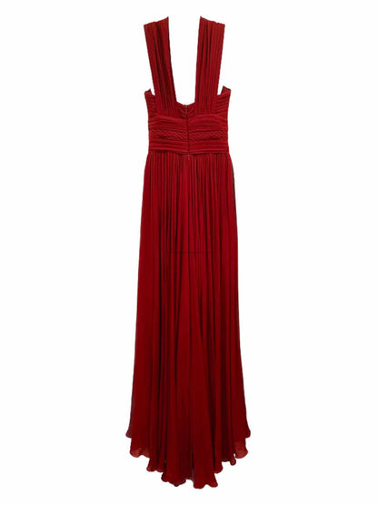 ELIE SAAB Open Back Burgundy Size US 6 Long Dress