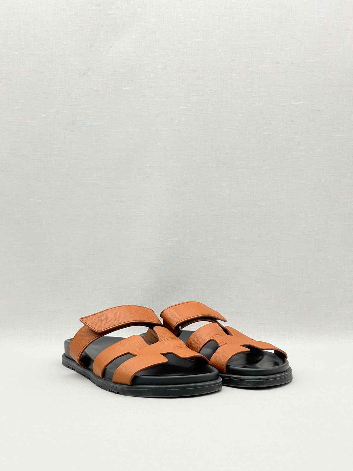 HERMES Chypre Natural Size EU 38.5 Sandals