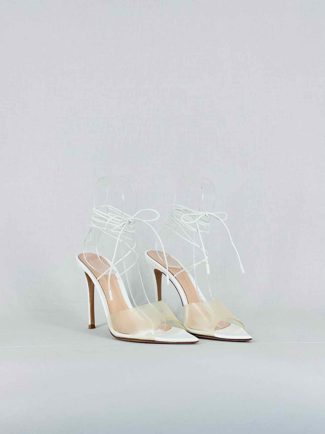 GIANVITO ROSSI Spice White Size EU 36.5 Heeled Sandals
