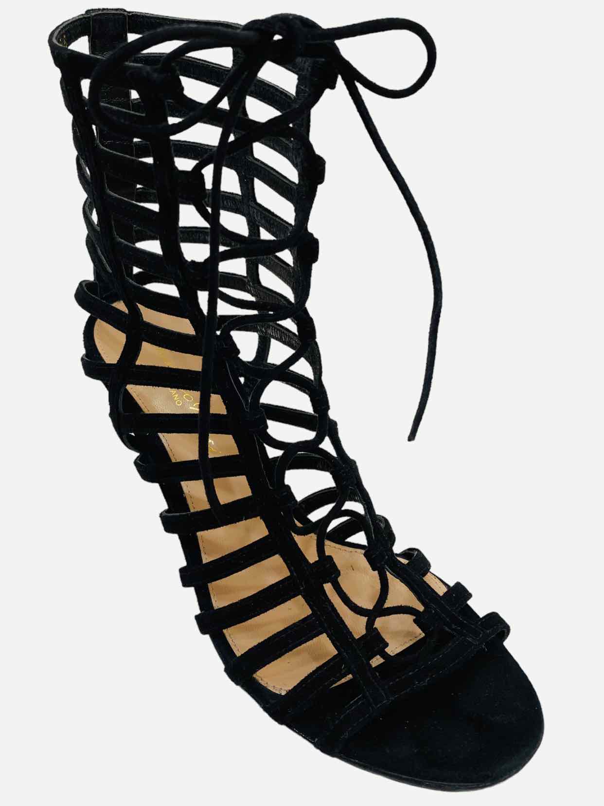 GIANVITO ROSSI Roxy Caged Black Heeled Sandals