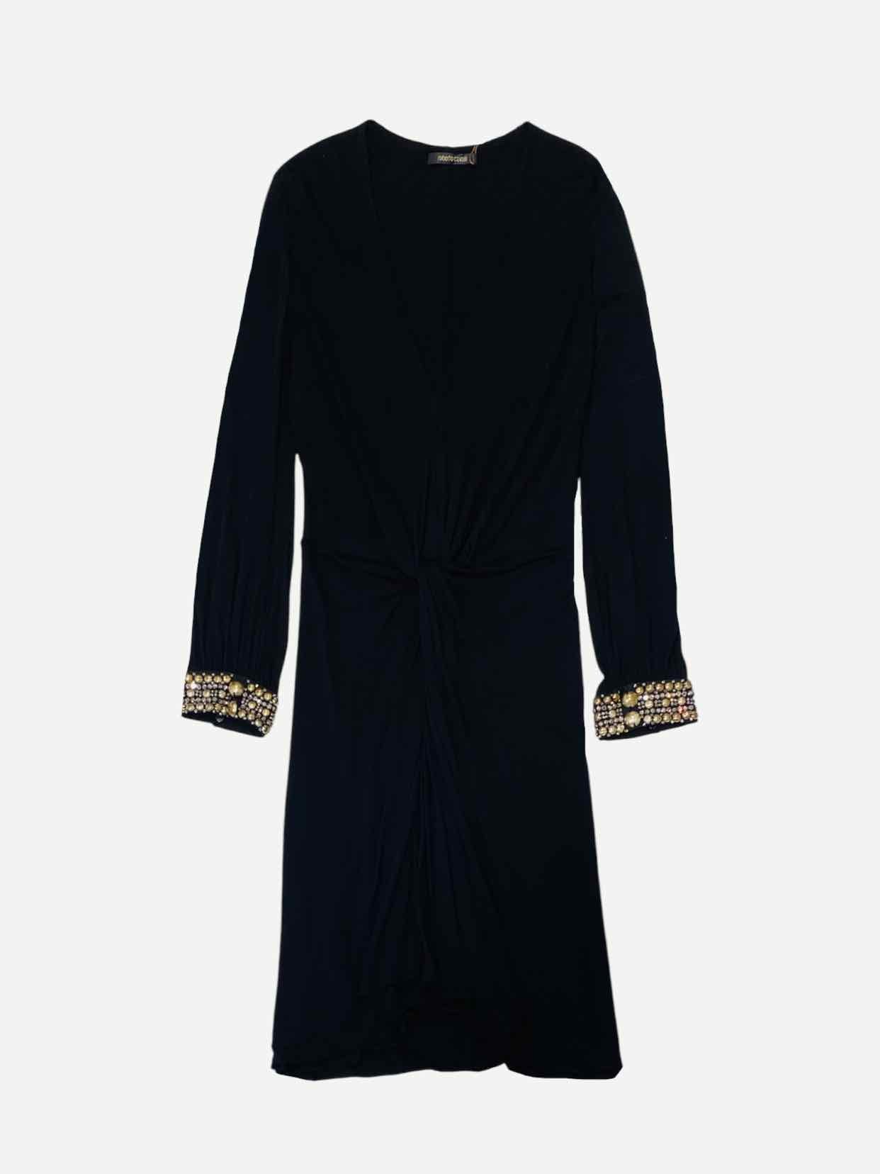 ROBERTO CAVALLI Black Size US 8 Knee Length Dress
