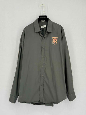 BURBERRY Khaki Embroidered TB Logo Size 2XL Shirt