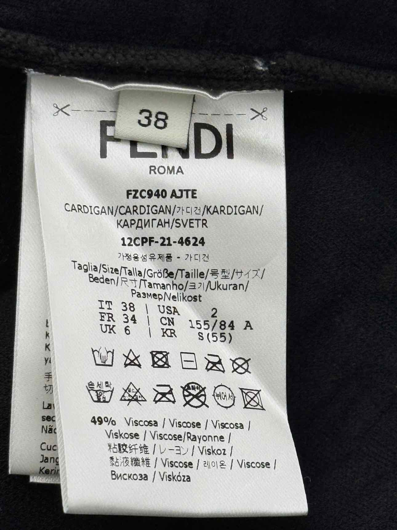 FENDI FF Jacquard Black Size US 2 Cardigan