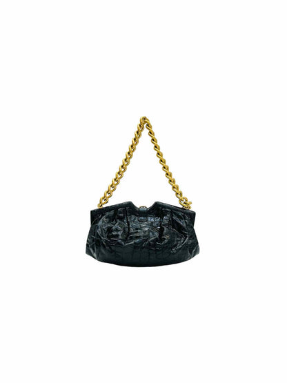 JIMMY CHOO Chunky Chain Black Shoulder Bag