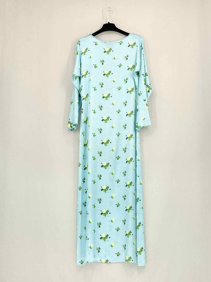 BERNADETTE Blue Multicolor Print Size US 2 Midi Dress