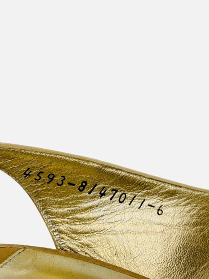 GINA Platform Gold Slingbacks 39