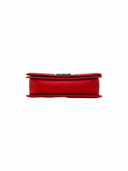CHANEL Boy Flap Red Shoulder Bag