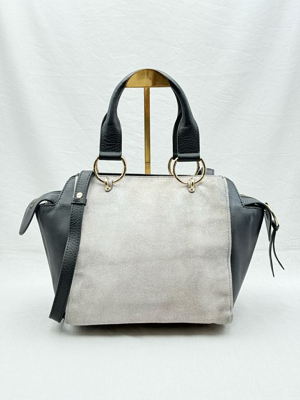 SEE BY CHLOE Paige Grey & Black Shoulder Bag